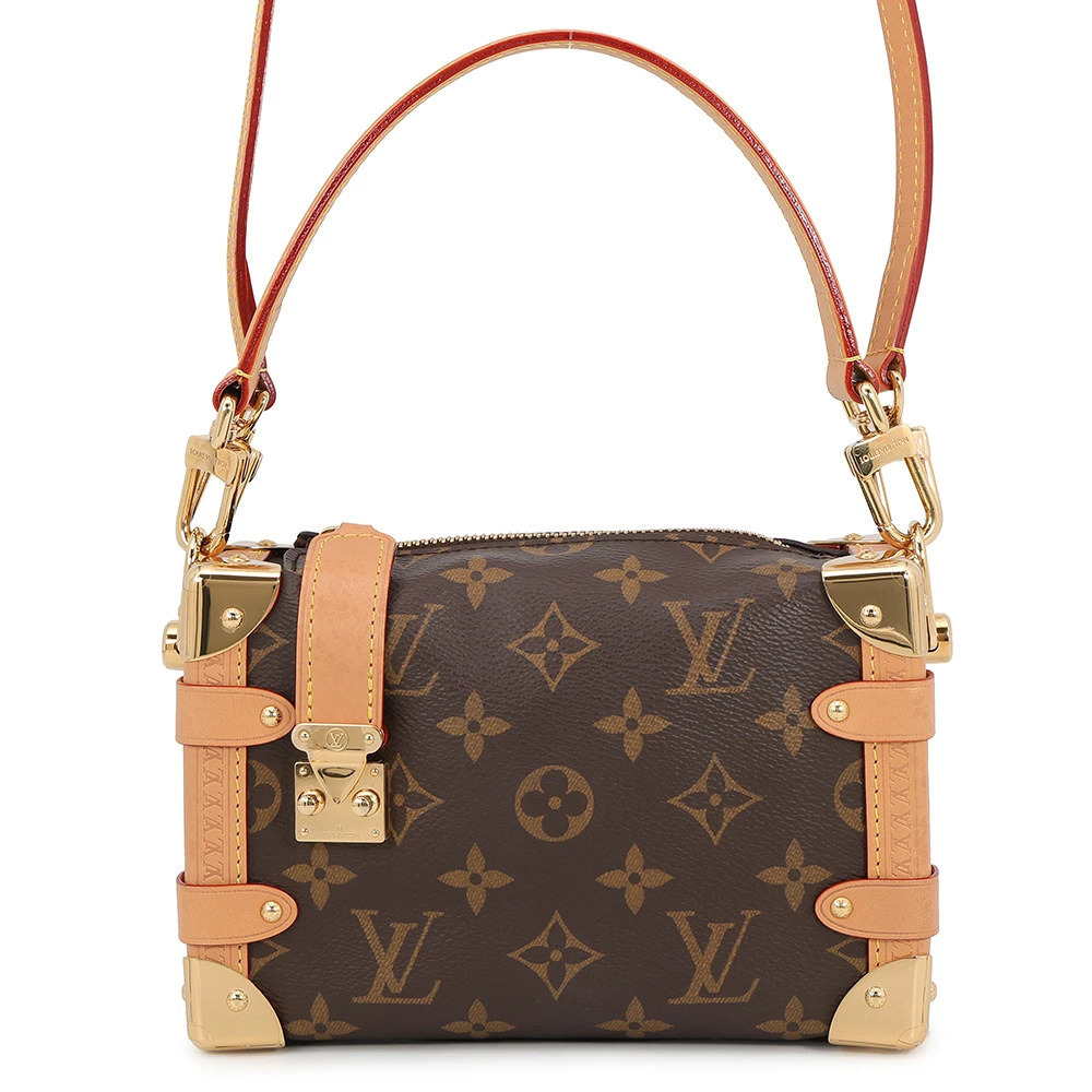 Louis Vuitton Monogram Side Trunk 2Way Shoulder Bag Canvas Leather Brown